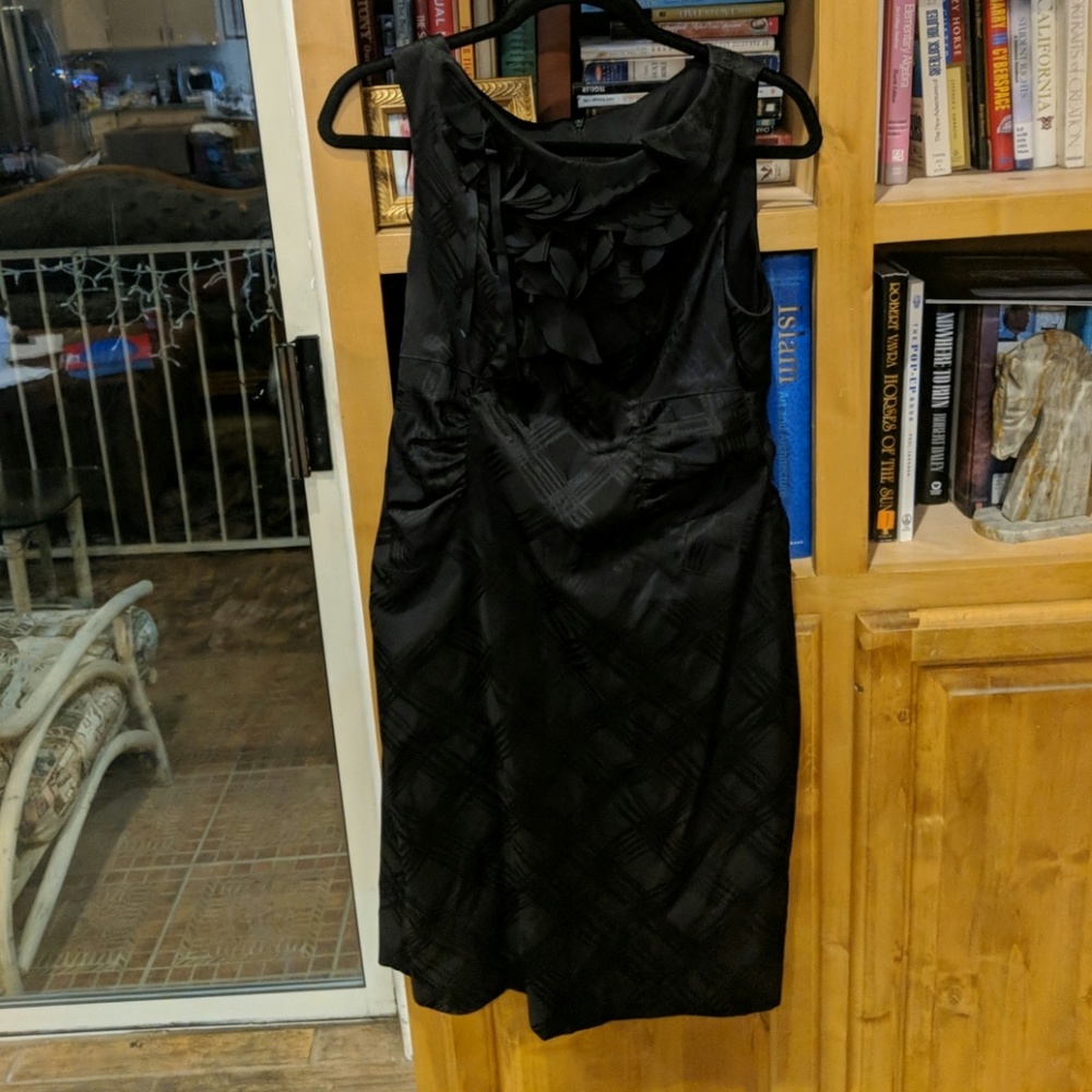 R&M Richards Black Ruffled Collar Dress